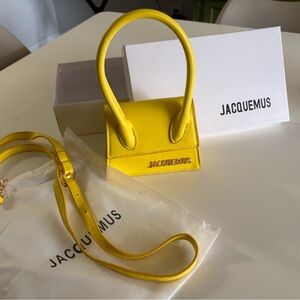 Jacquemus Le Chiquito Yellow Leather Mini Bag w/ Strap